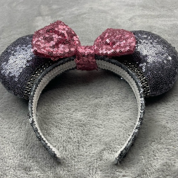 Disney Eeyore Minnie Mouse Custom Made Sequins Ears Headband Adult Size - Picture 2 of 7